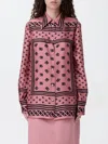 Dolce & Gabbana Silk Shirt With Collared Neck And Long Sleeves In Pink