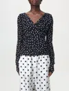 Dolce & Gabbana Ruched Wrap-effect Printed Polka-dot Tulle Blouse In Weiss