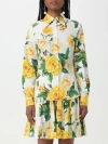 Dolce & Gabbana Floral-print Stretch-cotton Poplin Shirt In Yellow