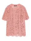 Dolce & Gabbana Dolce&gabbana Pink Lace T Shirt