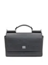 Dolce & Gabbana Top-handle Leather Tote Bag In Black