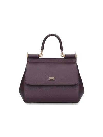 Dolce & Gabbana Top Handle Satchel Bag In Violet