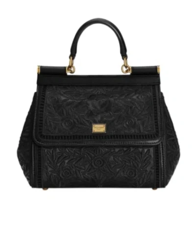 Dolce & Gabbana Top Handle Shoulder Bag In Black