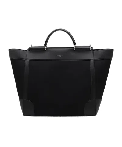 DOLCE & GABBANA DOLCE  GABBANA LOGO STAMP TOTE BAG