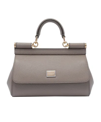 Dolce & Gabbana Top Handle Shoulder Bag In Gray
