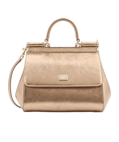 Dolce & Gabbana Top Handle Shoulder Bag In Nude