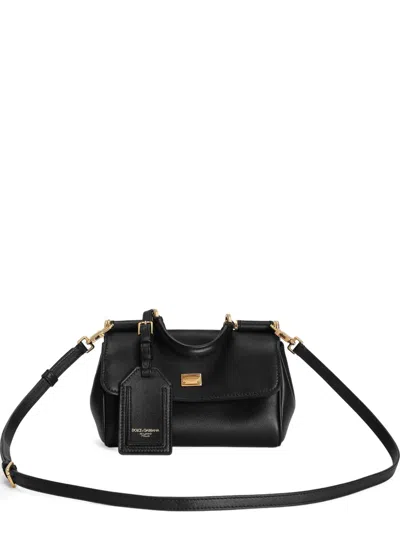 Dolce & Gabbana Top Handle Tag Tote Bag In Black