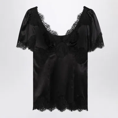 Dolce & Gabbana Top In Satin And Lace