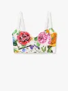 Dolce & Gabbana Corset Bralette Top With Print In Multicolor