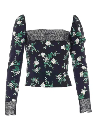 Dolce & Gabbana Bblack Long Sleeves Top In Blue
