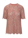 Dolce & Gabbana Dolce&gabbana Pink Lace T Shirt In Pink