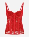 Dolce & Gabbana Lace Lingerie Corset In Red