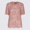 Dolce & Gabbana Women Dg Floral Lace Top In Pink