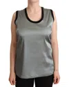 Dolce & Gabbana Silver Round Neck Sleeveless Casual Tank Top In Silver