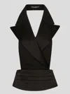 Dolce & Gabbana Black Double-breasted Vest With Rear Cut-out In Black