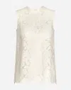 Dolce & Gabbana Sleeveless Lace Top In White