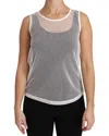 Dolce & Gabbana White Net  Transparent Sleeveless Tank Top In White