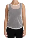 Dolce & Gabbana White Net  Transparent Sleeveless Tank Top In White