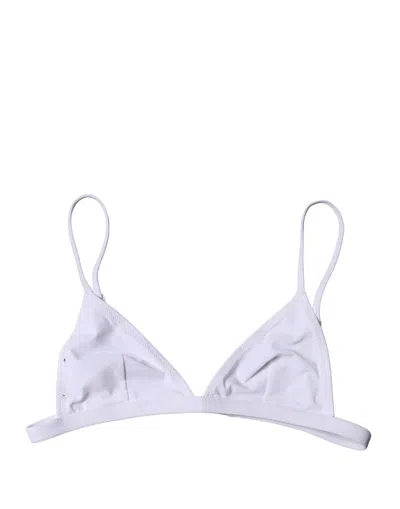 Dolce & Gabbana Top White Nylon Triangle Swimwear Beachwear Women's Bikini