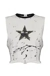 Dolce & Gabbana Jersey Sleeveless T-shirt With Print In White