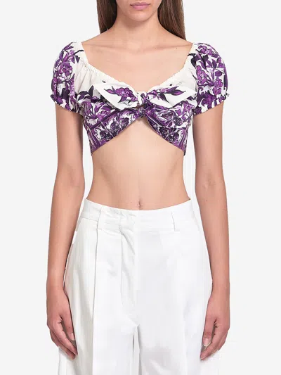 DOLCE & GABBANA TOP WITH MAIOLICA PRINT