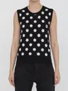 Dolce & Gabbana Polka Dot Wool-blend Sweater Vest In Black
