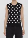 Dolce & Gabbana Polka Dot Wool-blend Sweater Vest In Black