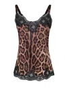 Dolce & Gabbana Leopard Print Silk Cami Top In Animal Print