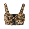 Dolce & Gabbana Bustier Top Leopard Motif Sweetheart Neckline In Brown