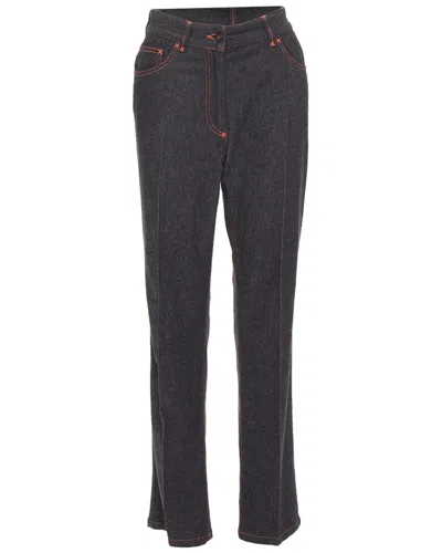 Pre-owned Dolce & Gabbana Topstitch High-waist Jeans In Black/black