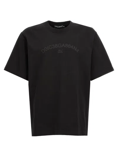 Dolce & Gabbana Crew Neck Logo Print T-shirt In Black