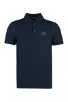 Dolce & Gabbana Cotton Polo Shirt With Buttoned Collar And Ribbed Accents In Blue