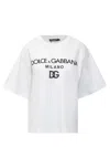 Dolce & Gabbana Flocked-logo Cotton T-shirt In White