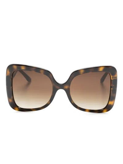Dolce & Gabbana Tortoiseshell-effect Butterfly-frame Sunglasses In Brown