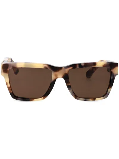 Dolce & Gabbana Tortoiseshell-effect Geometric-frame Sunglasses In 343473 Havana Beige