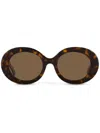 Dolce & Gabbana Tortoiseshell-effect Round-frame Sunglasses In Braun