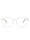 Dolce & Gabbana Tortoiseshell-effect Square-frame Glasses In Gold