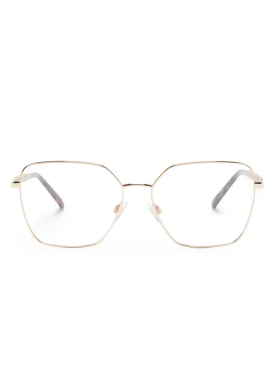 Dolce & Gabbana Tortoiseshell-effect Square-frame Glasses In Gold