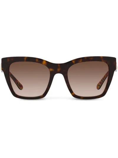 Dolce & Gabbana Tortoiseshell-effect Square-frame Sunglasses In Braun