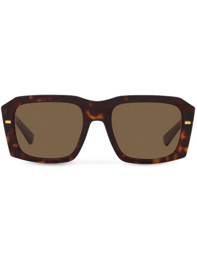 Dolce & Gabbana Tortoiseshell-effect Square-frame Sunglasses In Brown