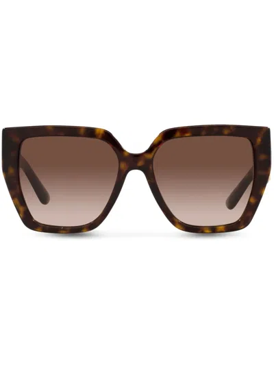 Dolce & Gabbana Womens Brown Dg4438 Square-frame Tortoiseshell Acetate Sunglasses