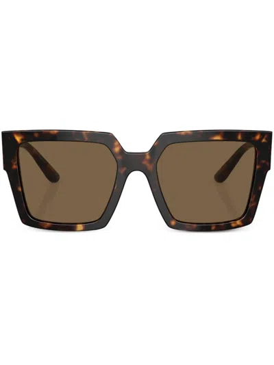 Dolce & Gabbana Dg4446b Square-frame Acetate Sunglasses In Havana