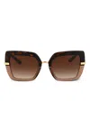 Dolce & Gabbana Havana On Transparent Brown Acetate Sunglasses In Brown