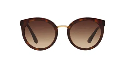 Dolce & Gabbana Tortoiseshell Round-frame Sunglasses In Brown