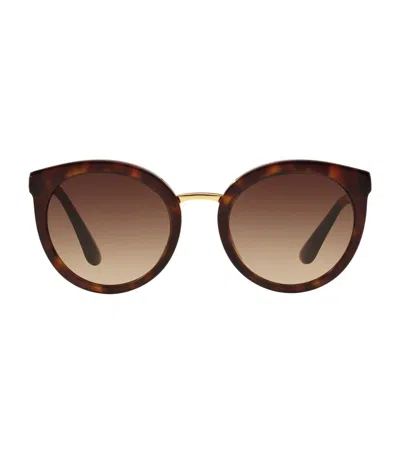 DOLCE & GABBANA TORTOISESHELL ROUND SUNGLASSES