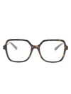 Dolce & Gabbana Tortoiseshell Square-frame Glasses In Brown