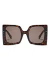 Dolce & Gabbana Tortoiseshell Square-frame Sunglasses In Brown