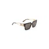Dolce & Gabbana Embellished Dg Logo Rectangular Sunglasses In Brown