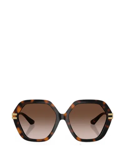Dolce & Gabbana Tortoiseshell-effect Geometric-frame Sunglasses In Brown