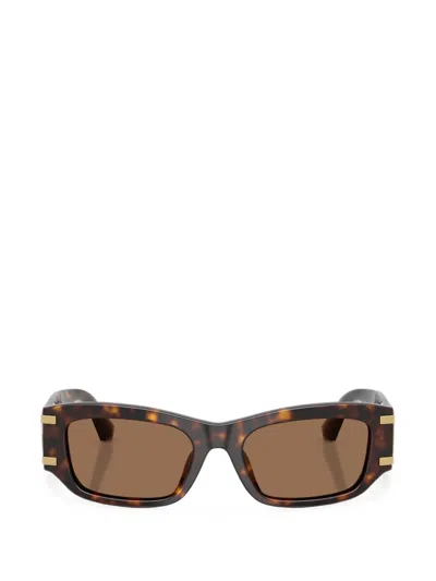Dolce & Gabbana Tortoiseshell-effect Rectangle-frame Sunglasses In Brown